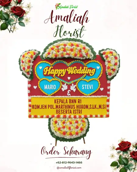 Papan Bunga Pernikahan Anggut Bawah